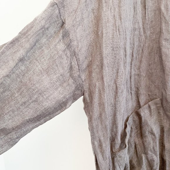 Zara Long 100% Linen Cardigan Open Front - Picture 8 of 8
